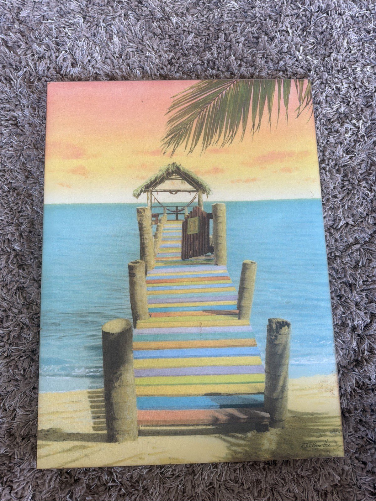 18W"x24H" TROPICANA by ROBIN RENEE HIX - OCEAN BEACH RAINBOW CHOICES of CANVAS