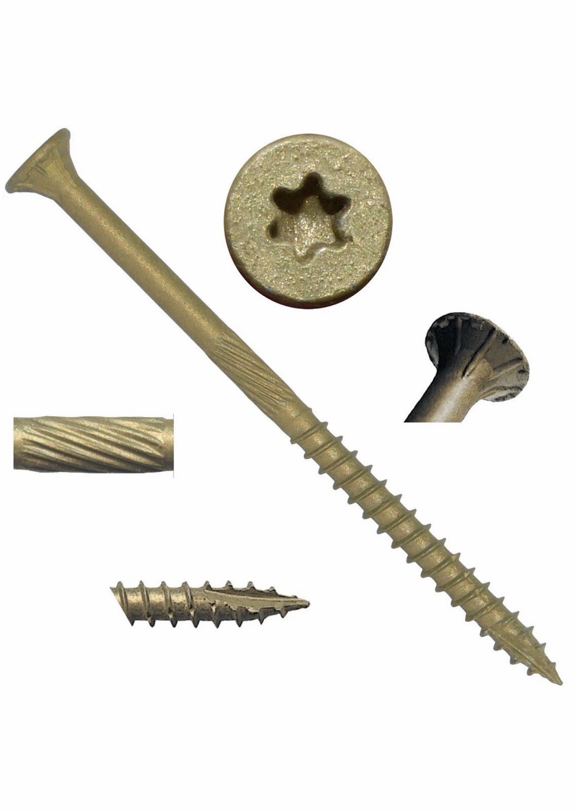 1LB BRONZE STAR ~54 SCREWS Exterior Torx/Star Coated Fence Deck Wood Composite