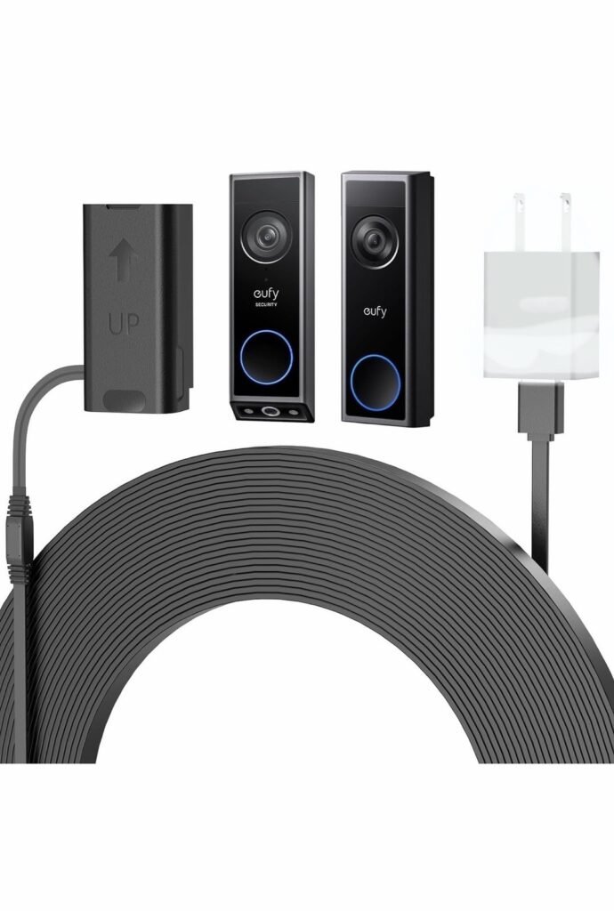 Power Cable for Eufy Video Doorbell E340 C31 20ft/6m Weatherproof No Adapter
