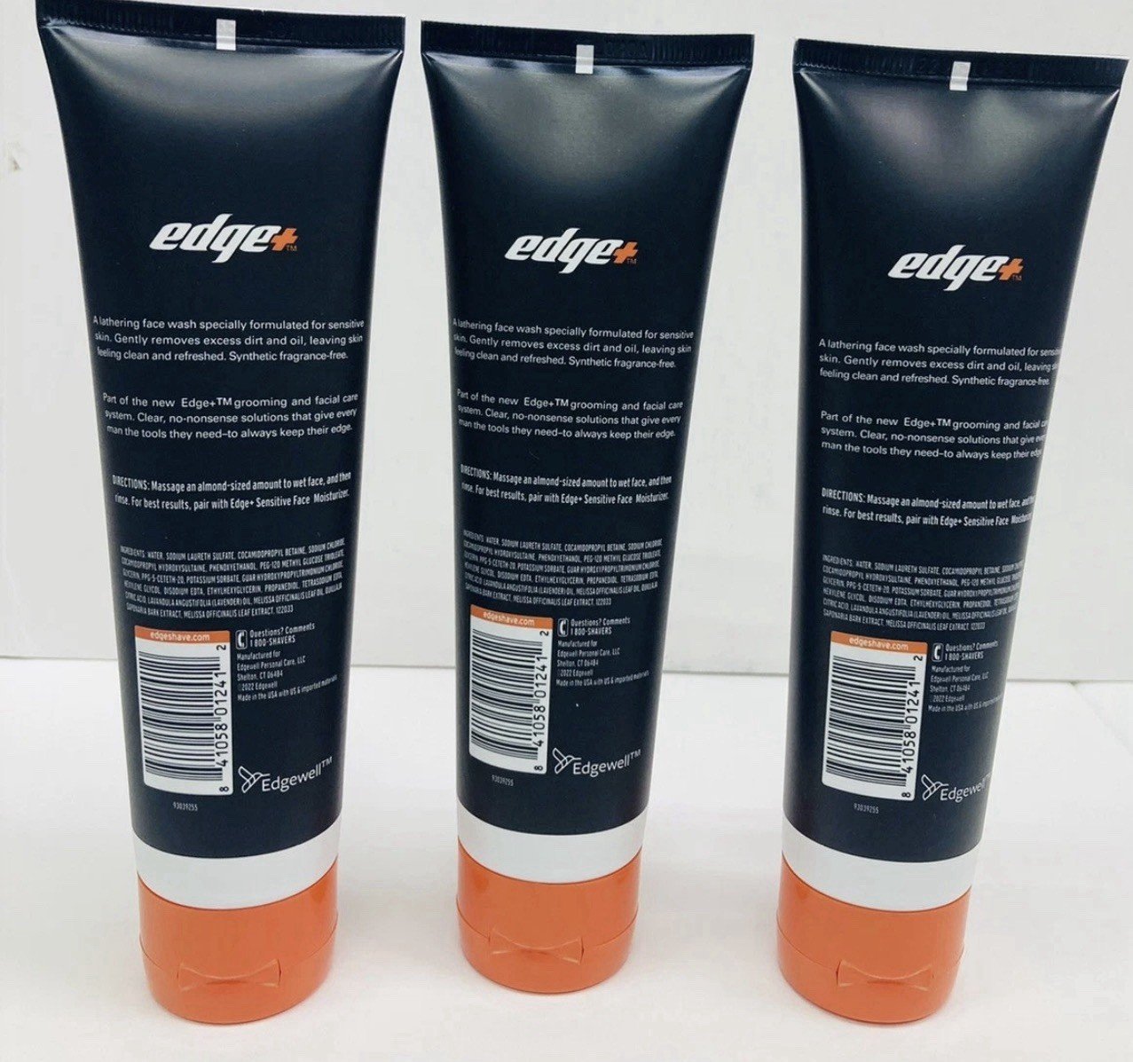New 1 Cleanse Edge+ Sensitive Face Wash 4 Oz Men’s Grooming System Lot Of 3 - Image 2