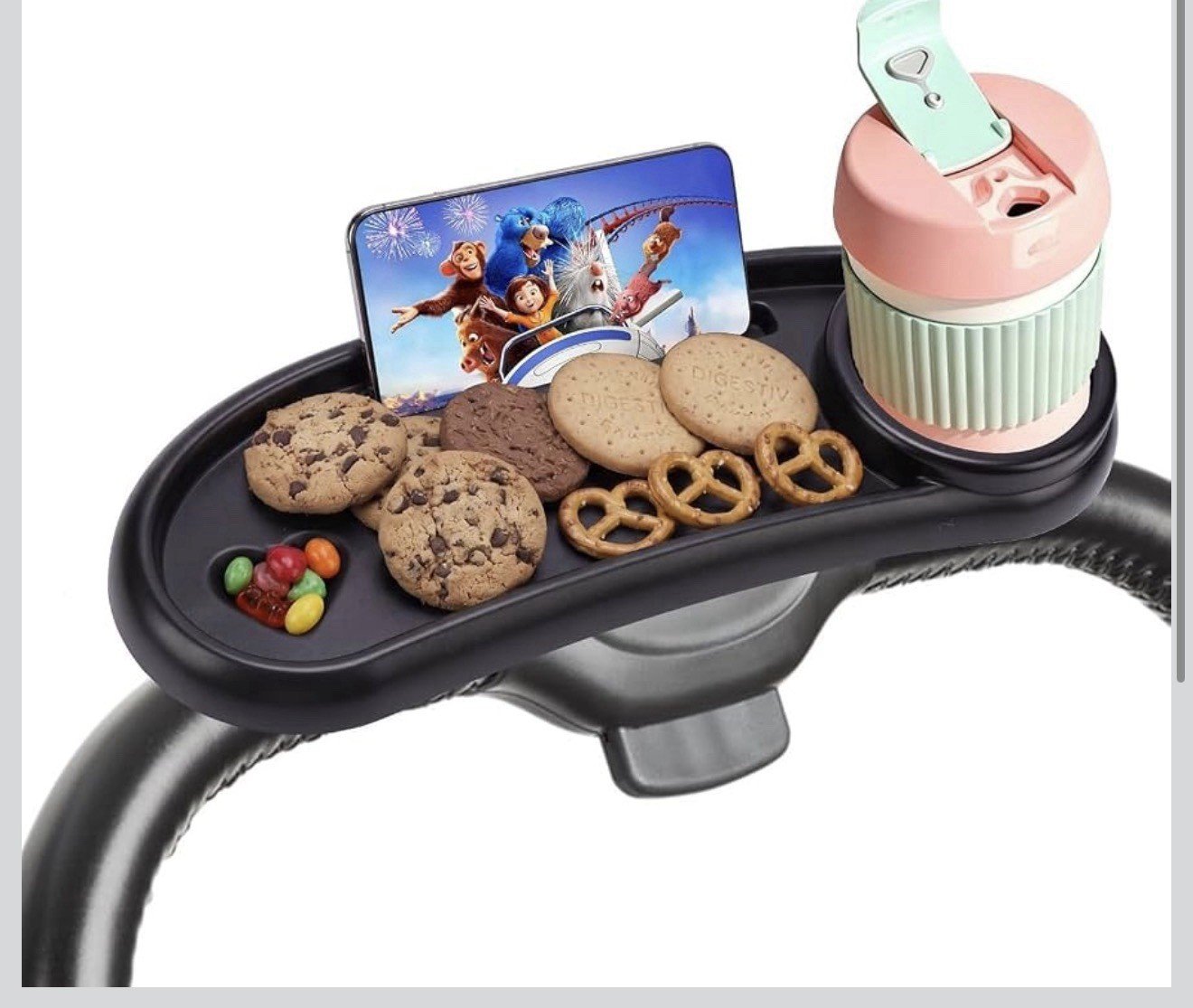 Universal Adjustable Snack Phone Cup Tray For Mockingbird Nuna Evenflo Stroller