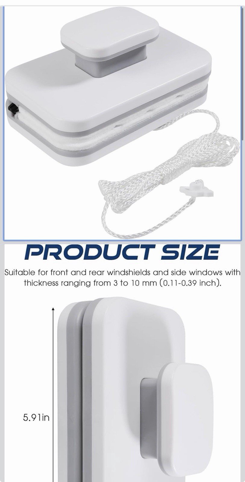Rectangle Double Side Magnetic Window Cleaner Wipers Home Car Glass Cleaner Tool