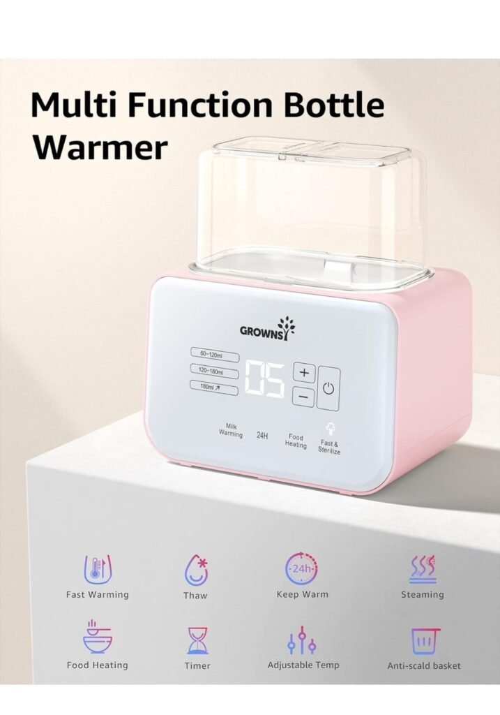 Baby Bottle Warmer, Gronwsy 8-In-1 Fast Milk Warmer with Timer Breastmilk
