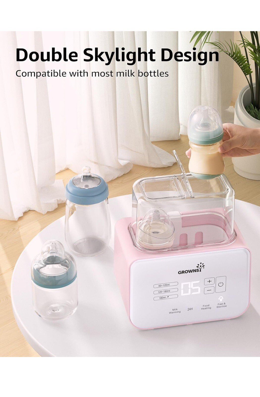 Baby Bottle Warmer, Gronwsy 8-In-1 Fast Milk Warmer with Timer Breastmilk - Image 4