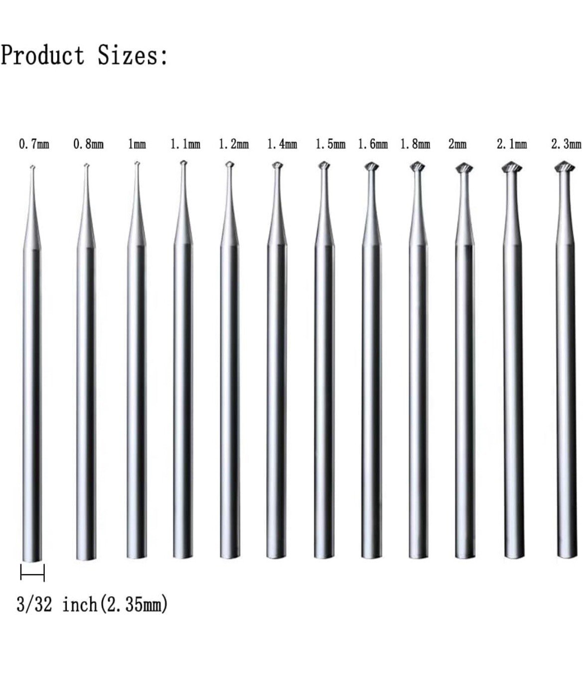 12 Pcs 90º Hart Burr 3 32'' Shank 90 Degree Heart Burs Jewelry Engarving Bits - Image 2