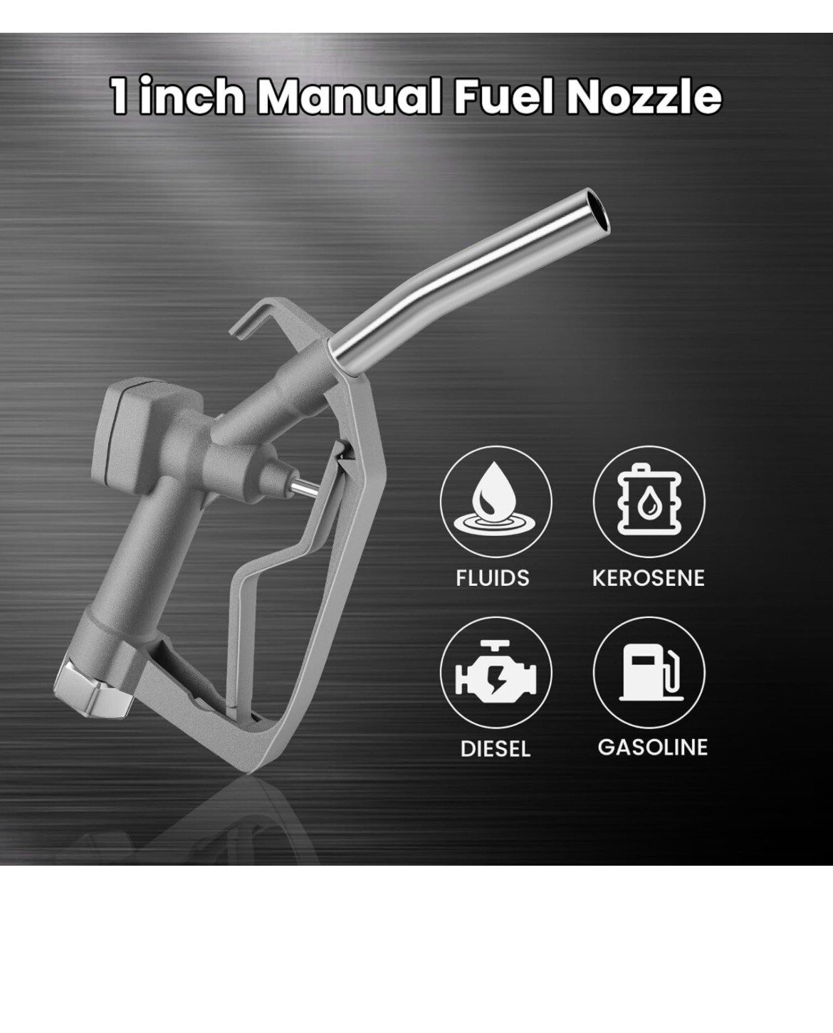 Fuel Nozzle 1 inch NPT Manual Fuel Nozzle with Hook For Electric Fuel Pumps - Image 4