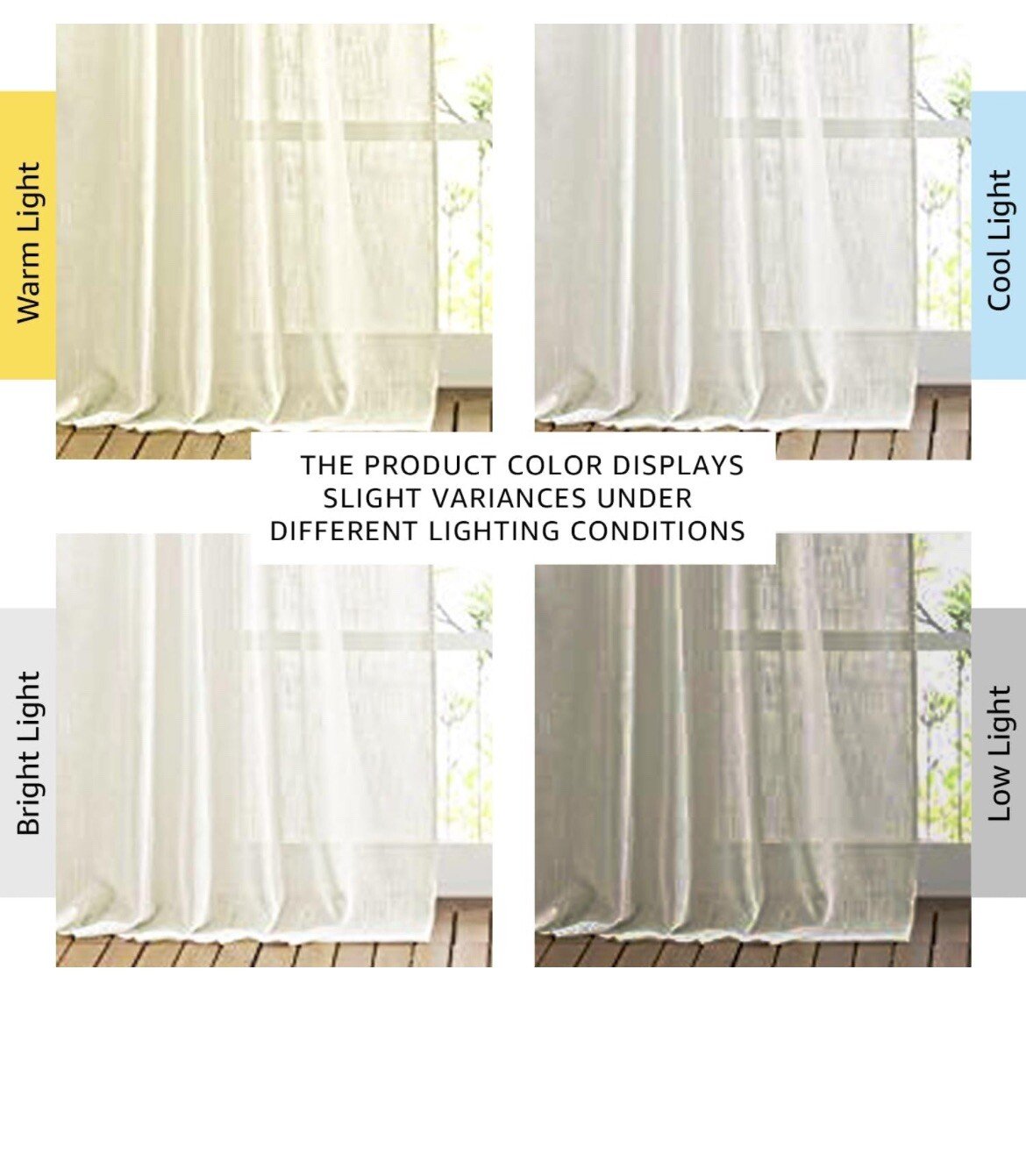 52x95” 2 Panels Linen Sheer Curtains Living Room Rod Pocket & Back Tab New - Image 2