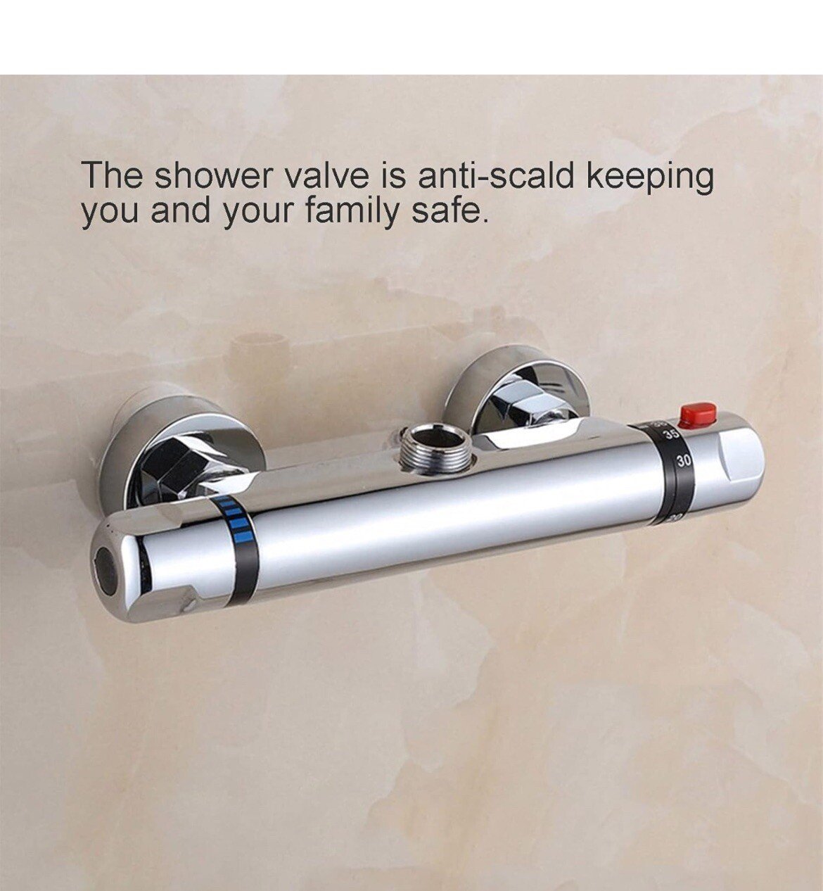 Thermostatic Faucet Mixing Valve Wall Mount Nozzle Up No Accessories Only Mixer - Image 3