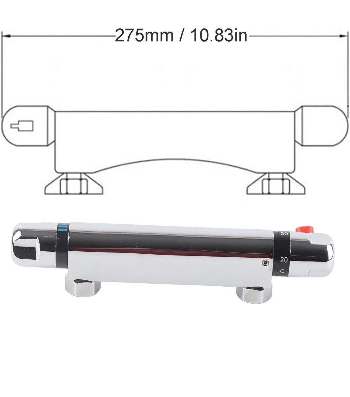 Thermostatic Faucet Mixing Valve Wall Mount Nozzle Up No Accessories Only Mixer - Image 4