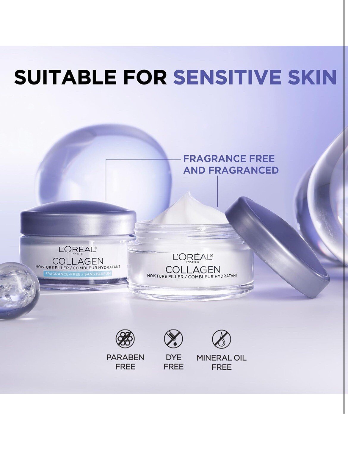 2pc L’Oreal Paris Collagen Daily Face Moisturizer For Wrinkles Cream 1.7Oz NO BX